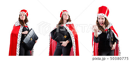 Queen businesswoman isolated on the white 50380775