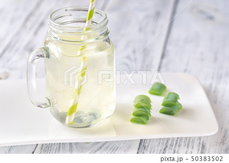 Aloe Vera drink in mason jar 50383502