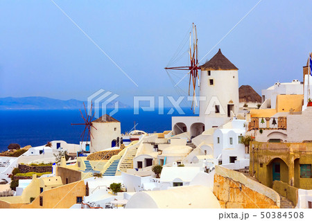 Oia windmill in Santorini island in Greece Oia windmill in Santorini island in Greece 50384508