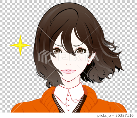 秋服の女性 /  自信 / なびく髪 50387116