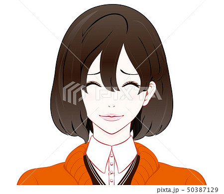 秋服の女性 / 困り笑い 50387129
