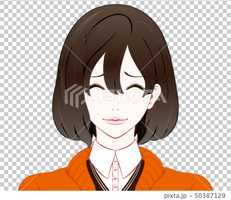秋服の女性 / 困り笑い 50387129