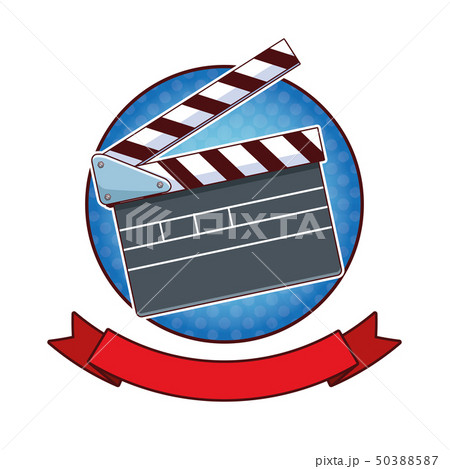 Cinema clapboard pop art cartoon 50388587