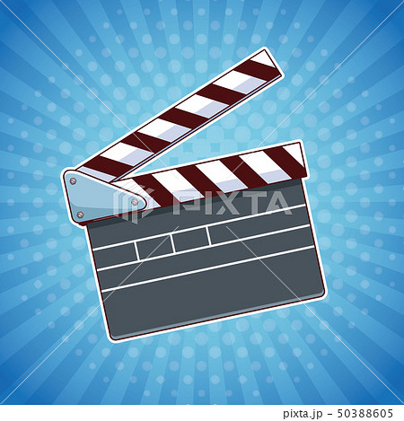 Cinema clapboard pop art cartoon 50388605