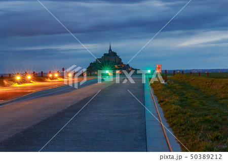 Mont Saint-Michel at sunset. 50389212