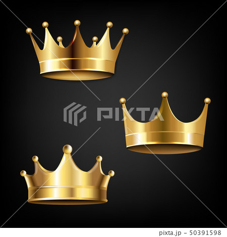 Crown Set Isolated Black Background Crown Set Isolated Black Background 50391598