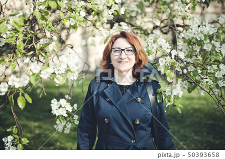 Confedent middle aged Armenian woman, spring 50393658