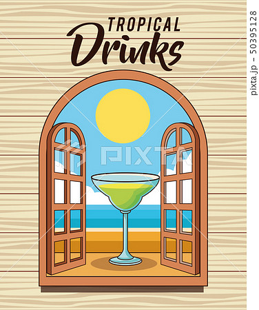 tropical cocktail drink poster 50395128