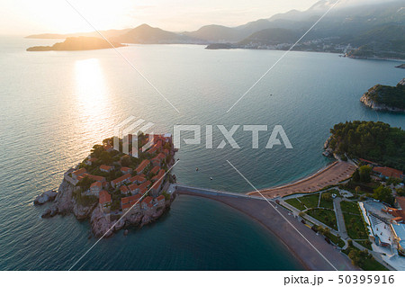 Aerial view of Sveti Stefan island in Budva 50395916
