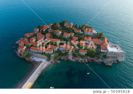 Aerial view of Sveti Stefan island in Budva 50395918