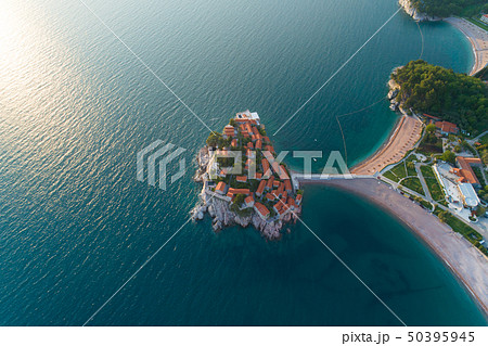 Aerial view of Sveti Stefan island in Budva 50395945