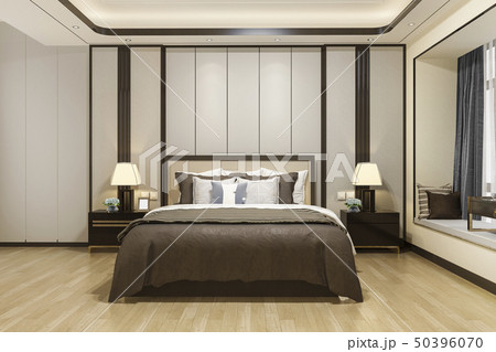 luxury modern bedroom suite in hotel 50396070