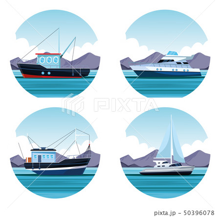 boat collection icon set 50396078