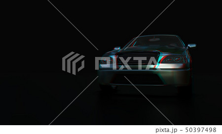 Modern sedan car on the dark background Modern sedan car on the dark background 50397498