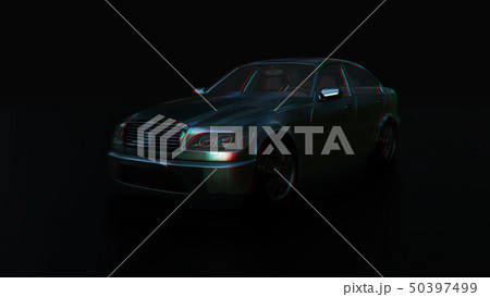 Modern sedan car on the dark background 50397499