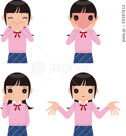 制服を着た女の子の表情 50397612