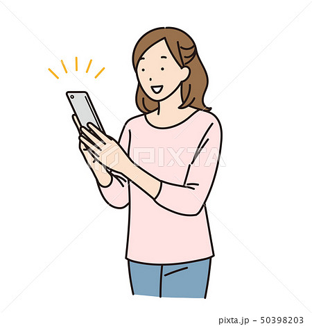 スマートフォンを持つ女性 50398203