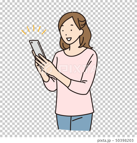 スマートフォンを持つ女性 50398203