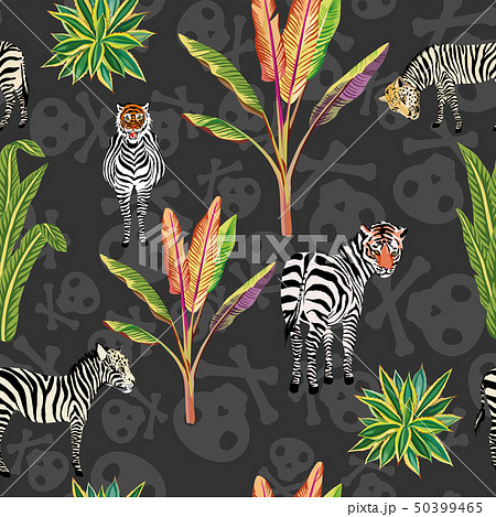 Abstract animal skull background seamless 50399465