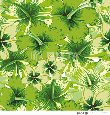 Plumeria hibiscus lime color seamless 50399678