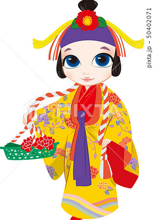 琉球舞踊 柳 沖縄イラストのイラスト素材 50402071 Pixta