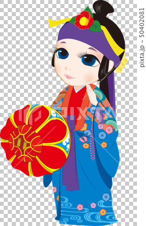 琉球舞踊　伊野波節　沖縄イラスト 50402081