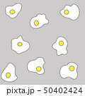 Fried eggs - raster pattern on a gray background 50402424