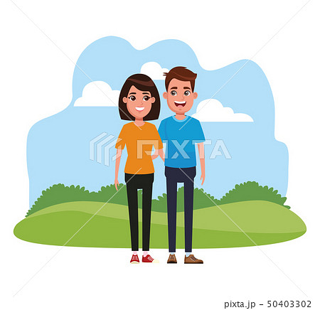 Young couple cartoon Young couple cartoon 50403302