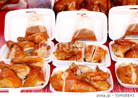 Tasty chicken at street food Tasty chicken at street food 50408845