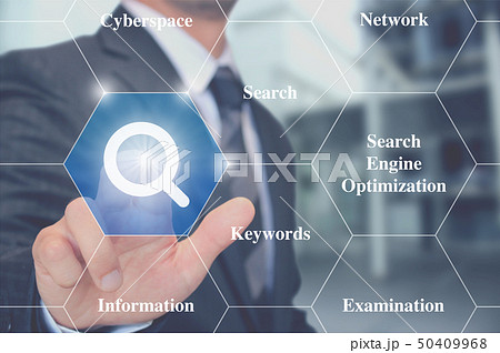 虫眼鏡で検索 調査 分析 Magnifier to search, analyze 50409968