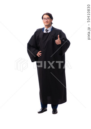 Young handsome judge isolated on white Young handsome judge isolated on white 50410830