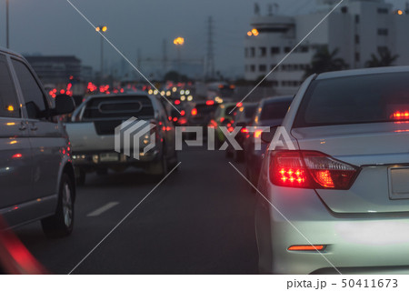traffic jam on main street 50411673