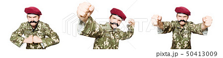 Funny soldier in military concept 50413009