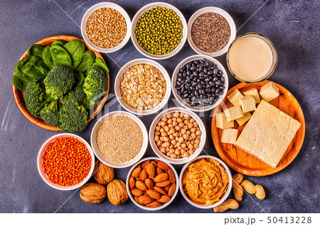Healthy diet vegan food, veggie protein sources. Healthy diet vegan food, veggie protein sources. 50413228