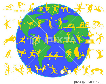 障がい者スポーツを含むアイコンのセット 東京オリンピック パラリンピックの競技種目のリストです のイラスト素材