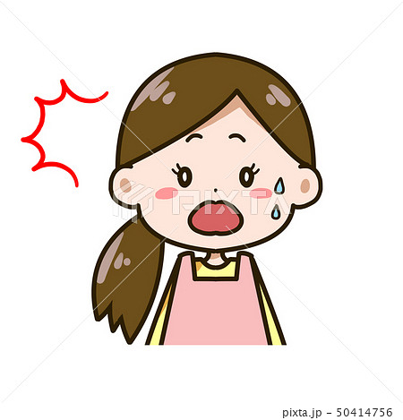 驚く女性　上半身　イラスト 50414756