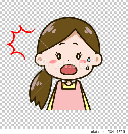 驚く女性　上半身　イラスト 50414756