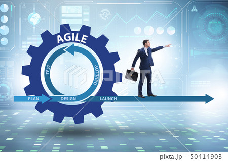 Businessman in agile methods concept Businessman in agile methods concept 50414903