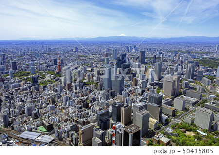 都市風景／新橋上空から富士山を望む 50415805