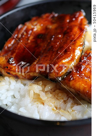 ウナギのかば焼き　クローズアップ　素材　背景　薩摩川内市　鹿児島県 50415969