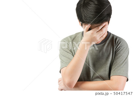 Bad temper emotional portrait of asian teen boy Bad temper emotional portrait of asian teen boy 50417547