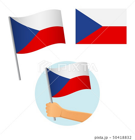 Czech Republic flag in hand 50418832