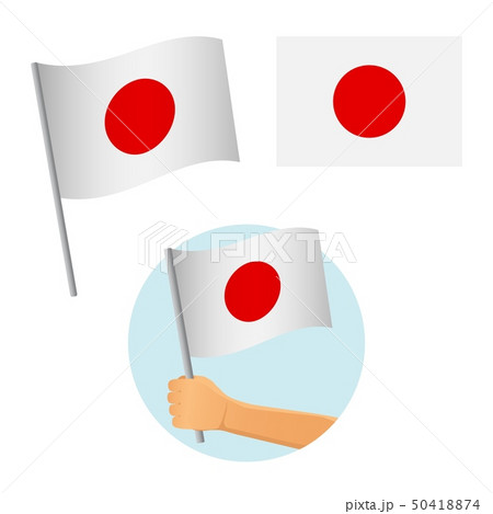 Japan flag in hand 50418874