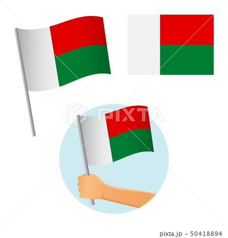 Madagascar flag in hand 50418894