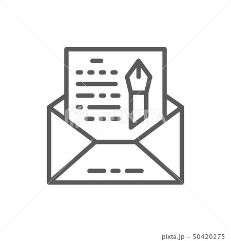 Envelope, novel, freehand letter line icon. Envelope, novel, freehand letter line icon. 50420275