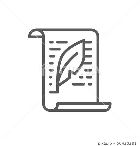 Letter, document, text, copywriting line icon. 50420281