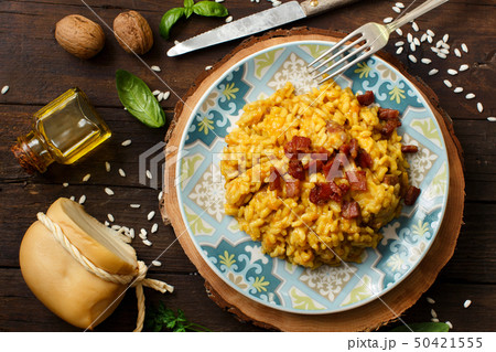 Risotto with a pumpkin and bacon 50421555