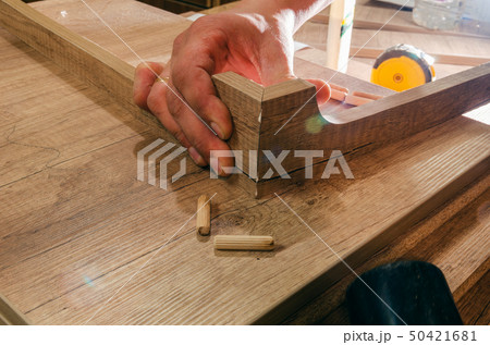 Carpentry workshop, work processes, tools and workpieces Carpentry workshop, work processes, tools and workpieces 50421681