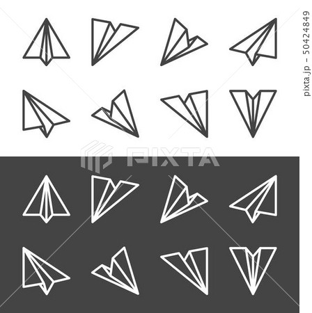 paper plane line icon set 50424849