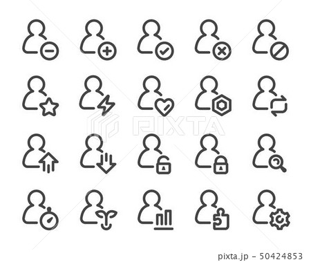 person and user line icon set person and user line icon set 50424853